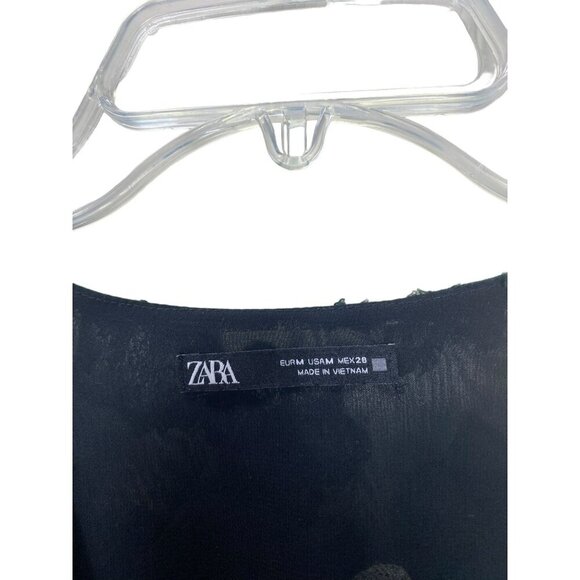 Zara Emerald Green Sheer Textured Polka Dot Dress Medium Limited Edition - Picture 12 of 16